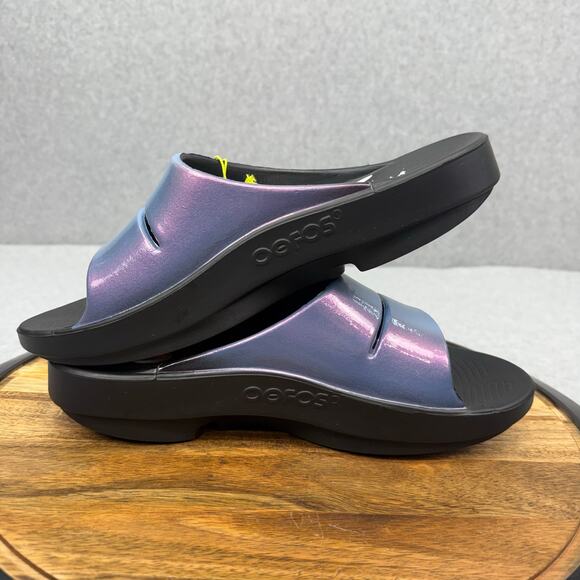 Oofos Ooahh Luxe Sandals Women's 11 Men's 9 Evening Sky Recovery Slide - Picture 6 of 7